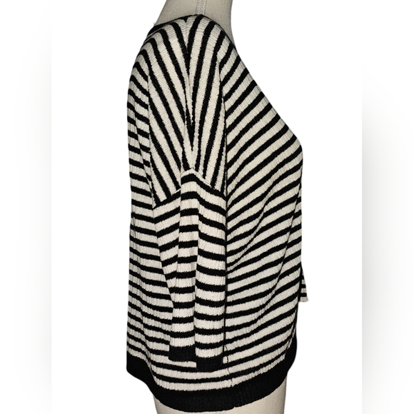Eileen Fisher Organic Linen Dropped Shoulder Striped Boxy Top Size XS - EUC - Picture 9 of 14